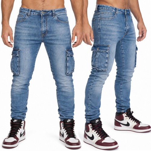 Jeans uomo cargo denim chiaro - uomo,