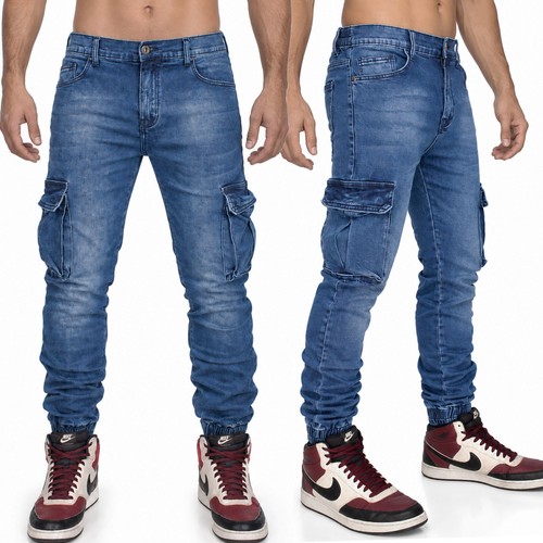 Jeans uomo cargo denim tasche - uomo,