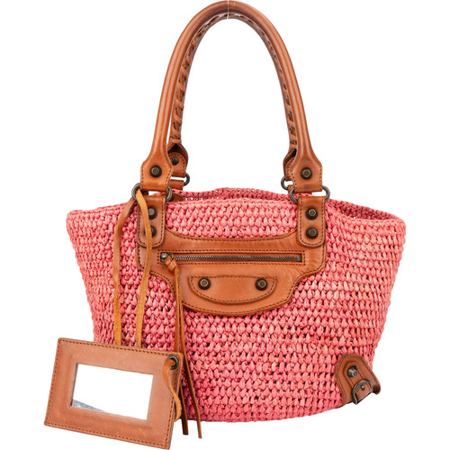 Borsa mano balenciaga raffia - a,