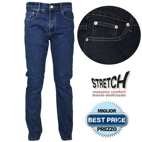 Jeans uomo cotone tasche - cotone,